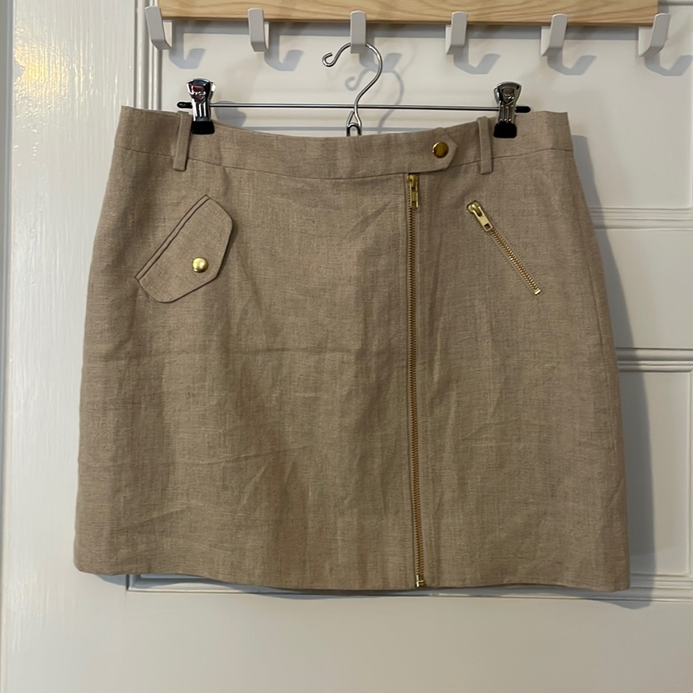 Linen Mini with Gold Hardware - J.Crew - size 12